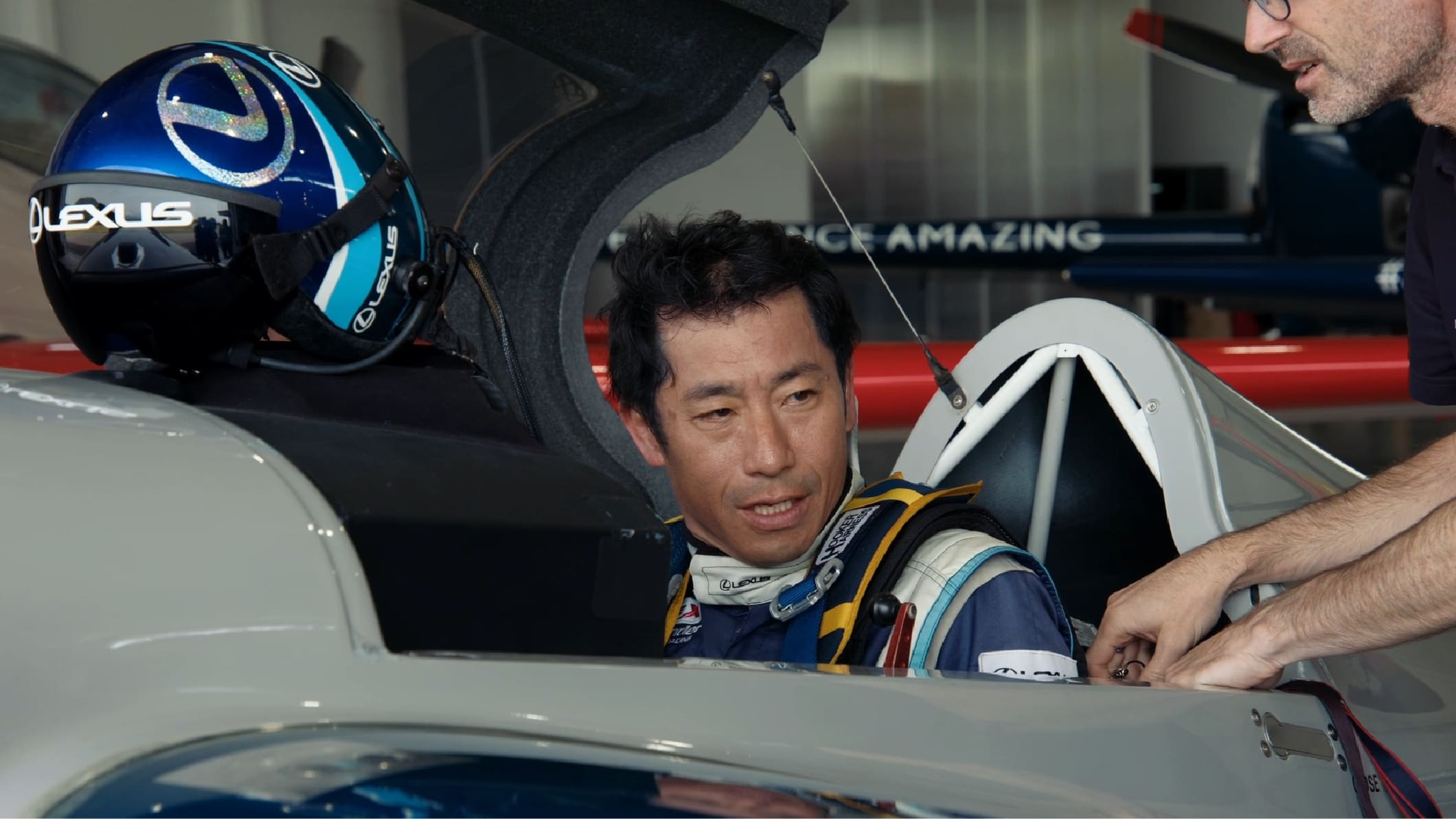 Yoshihide Muroya preparing in the cockpit ahead of the Final